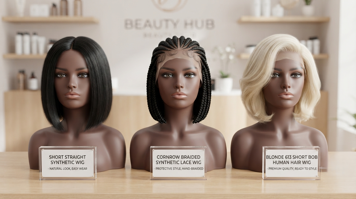 A Practical Style Guide to Short Straight Synthetic Wigs, Cornrow Braided Synthetic Lace Wigs for Black Women, and Blonde 613 Short Bob Human Hair Wigs