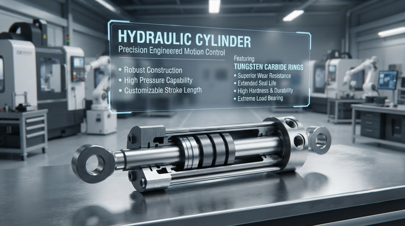 Hydraulic Cylinder and Tungsten Carbide Rings for Industrial Performance
